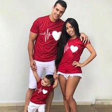 Load image into Gallery viewer, Family Matching T-shirt Heartbeat