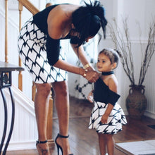 Load image into Gallery viewer, Fashion Mum And Daughter Half Sleeve Short Dress