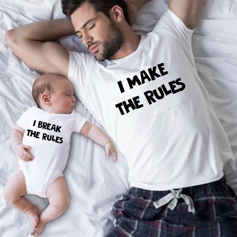 I Make/break The Rules Funny Daddy T Shirt Baby Romper