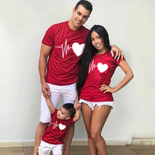 Load image into Gallery viewer, Family Matching T-shirt Heartbeat
